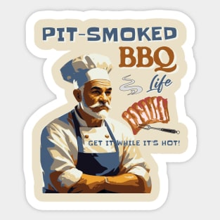 Pit-Smoked BBQ Life Sticker